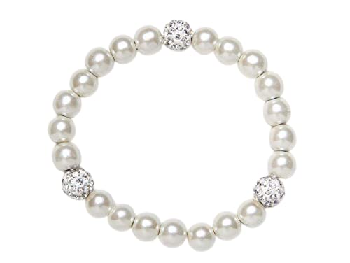 White Magnets and 3 Shambella Bead Magnetic Hematite Stretch Wellness Bracelet (7)