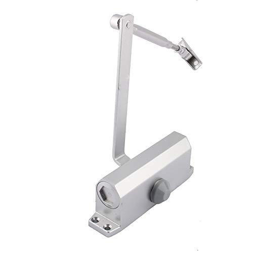 Ejoyous Aluminium Silver Door Closer, Heavy Duty, Automatic, Fire-Rated Doors, Commercial & Residential - Image 2