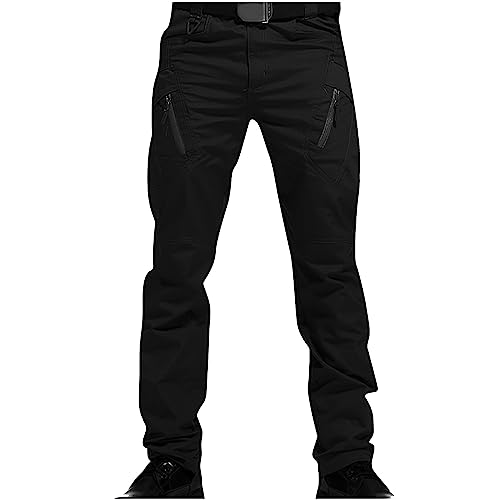 Joggers Pants Man Regular Big and Tall Solid Twill Cargo Pants Multi Pockets Work Utility Straight Legs Trousers