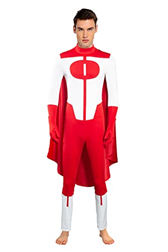 Superhero Costume Adults Halloween Pretend Play Spandex Full Jumpsuit Bodysuit Cosplay Zentai For Men,M