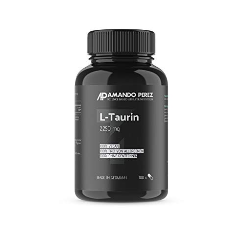 L-taurina - 2250 mg por dosis - 100 cápsulas - aminoácido clave - fórmula L-Taurina altamente concentrada