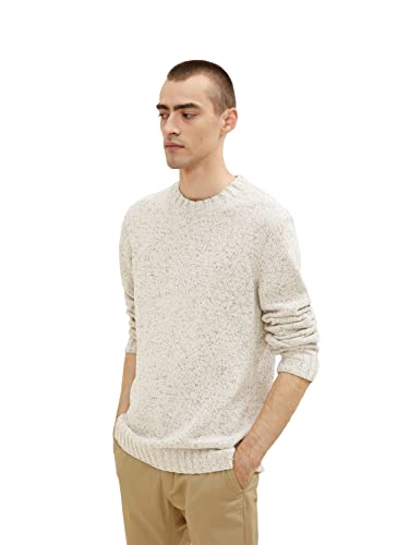 TOM TAILOR Herren 1033662 Strickpullover mit Muster, 30639 - Off White...