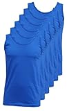  Fontana Calze & ropa interior de 6 piezas de camiseta de tirantes para hombre de hombro ancho de algodón, fabricado en Italia., azul claro, M