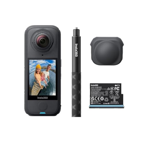 Insta360 X4 Air Starter Bundle - Lightweight 165g 8K 360 Camera, Invisible Selfie Stick, Replaceable Lenses, Shoot First & Frame Later, Built-in Wind Guard, FlowState Stabilization, AI-Powered App