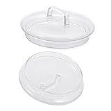 Gatuida 2 piezas Tapas de Vidrio Transparentes para Tarros de Almacenamiento de Cocina de Repuestos Seguros y Resistentes para Frascos Protección contra Insectos y Contaminación