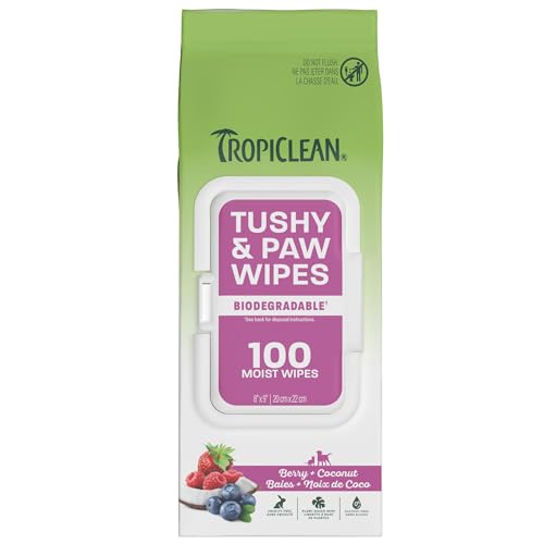Image of TropiClean Deep Cleaning Pet Wipes, 100ct - Wipes for Dogs & Cats - Gently Removes Dirt, Dander & Smells - for Pet Paws, Face, Body & Bottom - Sweet Berry & Coconut Scent