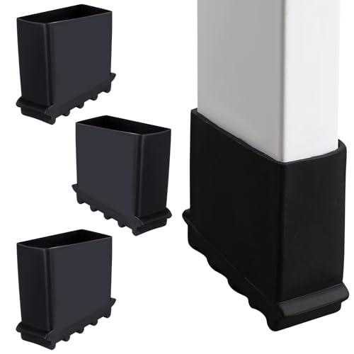 TEHAUX Lot de 4 Embouts en Caoutchouc pour Pied Escabeau 35x20, Patins Antidérapants et Remplaçables pour Échelle, Protection Sécurisée et Solide
