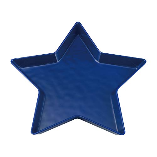 UP Patriotic Star Shaped Dinner Plate, Melamine Serving Plate for 4th of July, Independence Day Decoration, Blue, 11.25 Inch