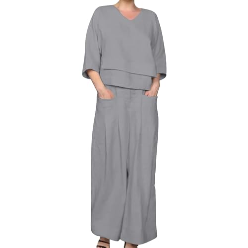 Ensemble en lin pour femme chic et ample idéal pour voyager confortablement cet été