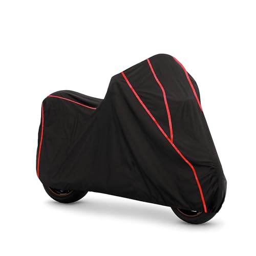 Image of Waterproof Bike Cover for TVS Sport | Dustproof, UV Heat Resistant & Windproof with Full Bottom Elastic, Heavy Duty Triple Stitched - Black Polyester
