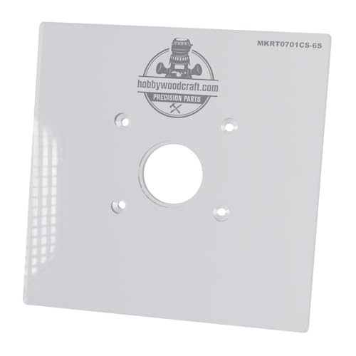 Hobbywoodcraft 3/8″ Thick 6″ square baseplate upgrade with bushing compatibility for RT0701C, XTR01Z, and DRT50ZX4 fixed base.