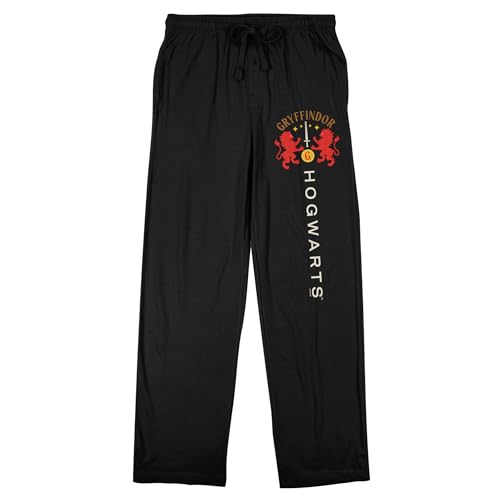 Bioworld Harry Potter Hogwarts House of Gryffindor Men's Black Sleep Pants