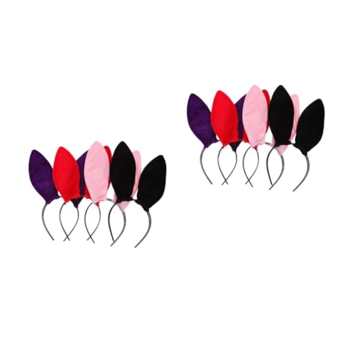Bandeaux oreilles de lapin noir Healeved doux pour cosplay et fête lot de 8
