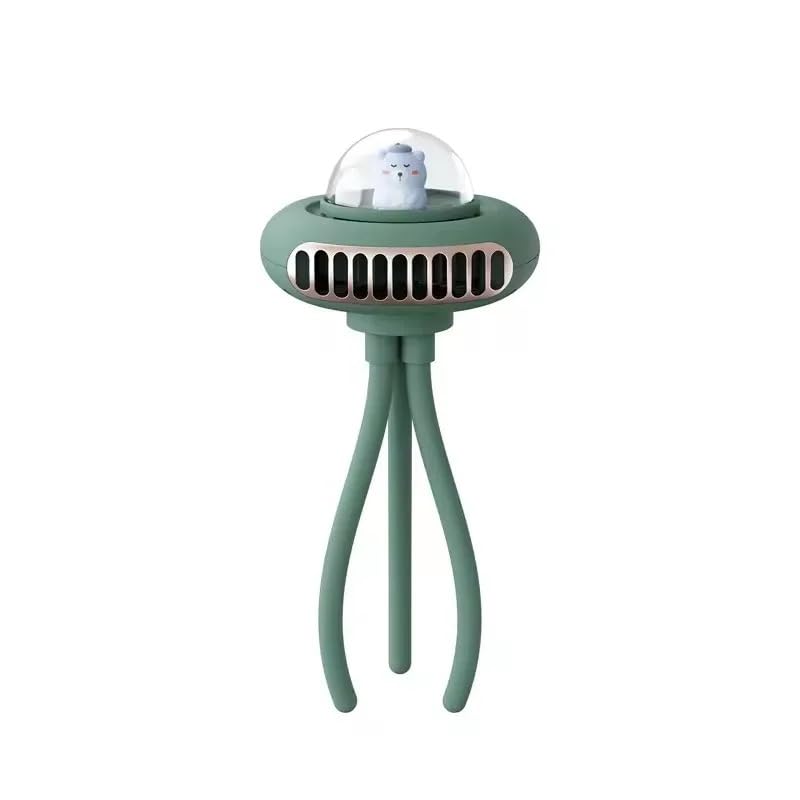 VR Baby Luxury Stroller Fan Portable Rechargeable, Bladeless, Disco Volante (Forest Green)