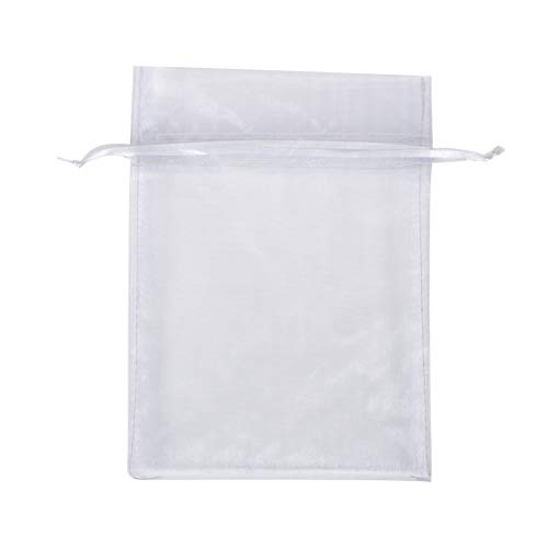 TEXPLUS 100Pcs Drawstring Organza Gift Candy Jewelry Party Pouch Bags (Gray, 8Wx10L)