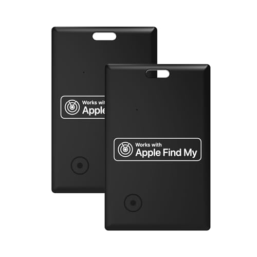 Slim Wallet Tracker Card with Find My Network - Works Like AirTag, Locate Your Wallet Easily (Wallet Tracker 2-Pack)