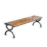 YPAPBHT 1,2 m 1,5 m Lange Bank im Freien, quadratischer Stuhl mit Eisenrückenlehne, Park, Gemeinschaftseigentum, Freizeitsitz, rostfrei(150CMx39CM)