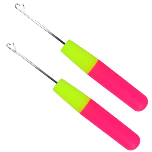 BOUMVID Latch Hook Set, 2 Stück Latch Häkelnadel Haken, Crochet Knüpfnadel Haar Häkelnadel, Strickhaken für Heimwerken, Basteln, Flechten Häkelnadeln, 3,8mm & 5,7mm
