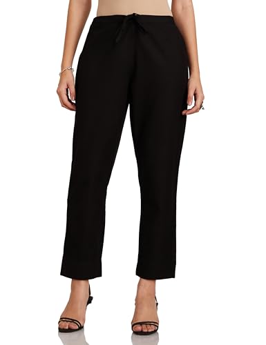 Image of Amazon Brand - Myx Women Cotton Rich Slim Pants (Available in Plus Sizes)