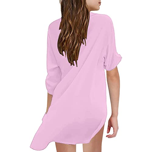 KAGAYD Little Girls Swimsuit Coverup Solid Hooded Cover Up Bathing Suit Beach Kids Dress Swimwear2