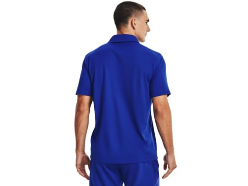 Under Armour Mens Tech Team Polo Shirt - Breathable and Quick Dry LGT Royal-White2