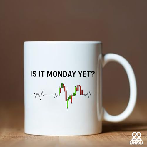 Panvola Is it Monday Yet Heartbeat Traders Gifts Investor Day Trading Stock Market Novelty Drinkware Ceramic Mug 11 oz White - Image 7