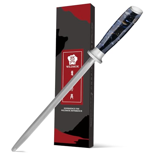 WILDMOK Honing Steel Super Hardness Sharpening Rod, 9 Inch Knife Sharpener