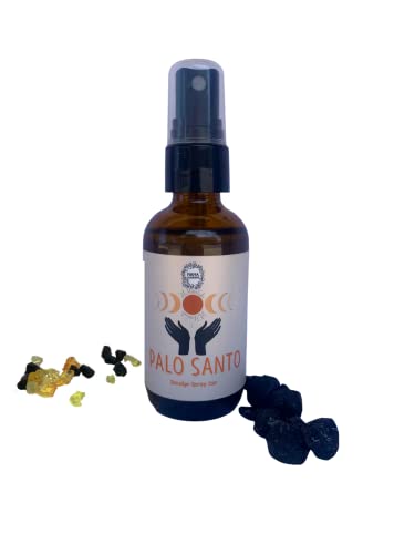 MAMA WUNDERBAR Palo Santo Smudge Spray - with Pure Palo Santo Essential Oils, Crystal Infused with Citrine and Black Tourmaline. Energy Clearing, Purifying, Healing, Smokeless Alternative.