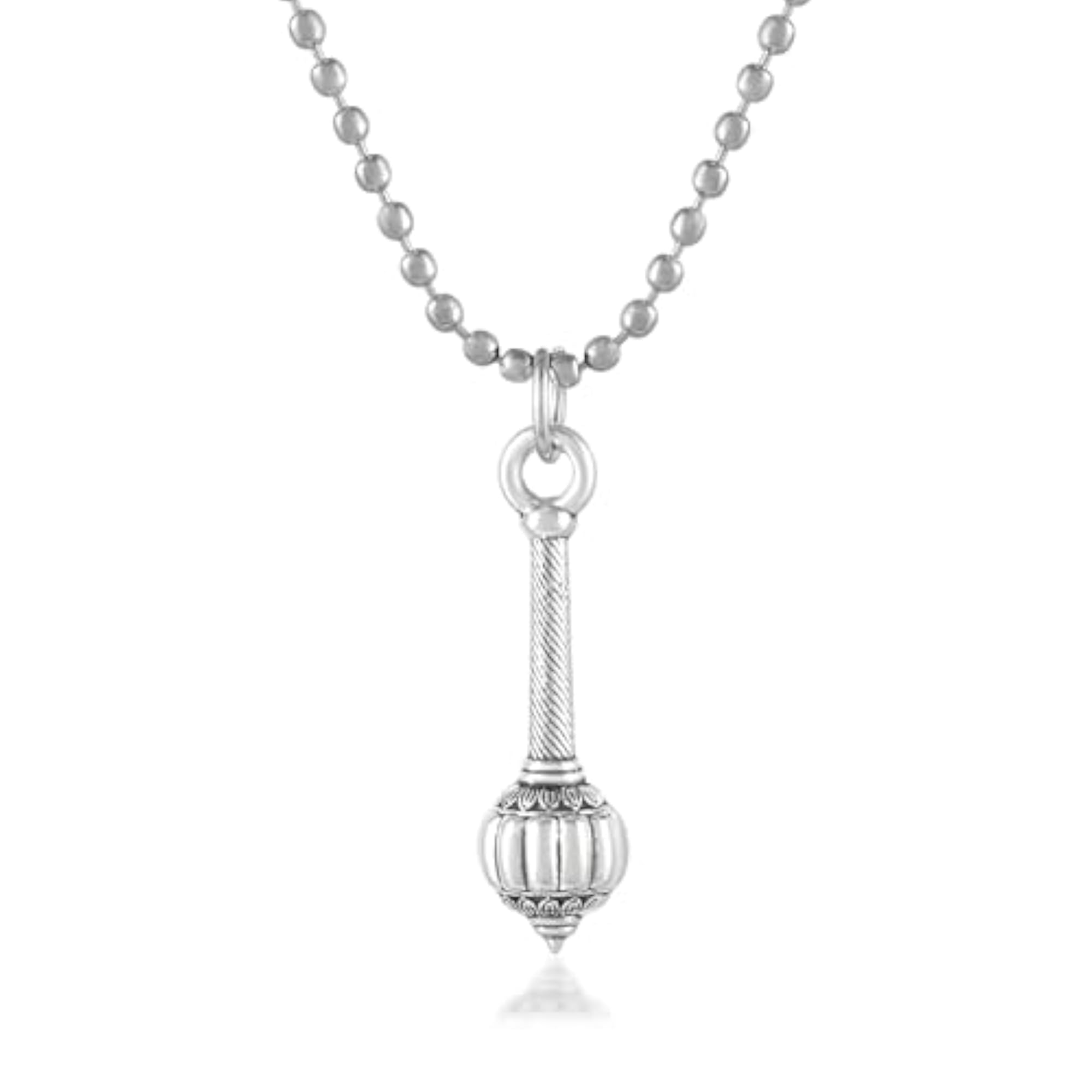 Hanuman Gada Silver Finish Pendant Locket with Chain