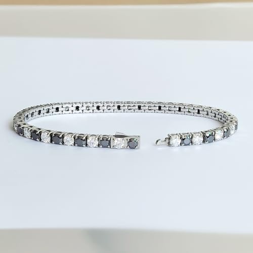 Pulsera tenis Moissanite 3/4 mm acero inoxidable miniatura 2