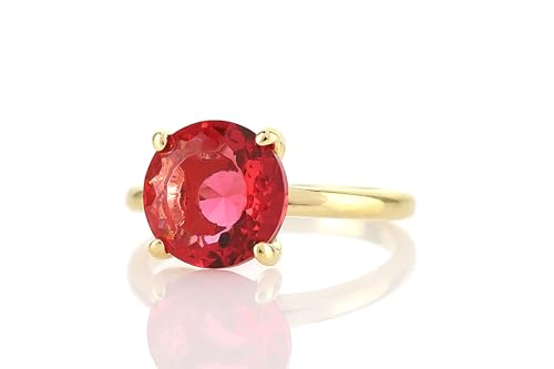 Bague solitaire tourmaline rose et vermeil pour femme à porter au quotidien
