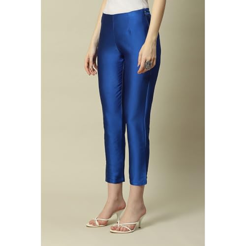 Image of Maroon Polyester Slim Solid Pants