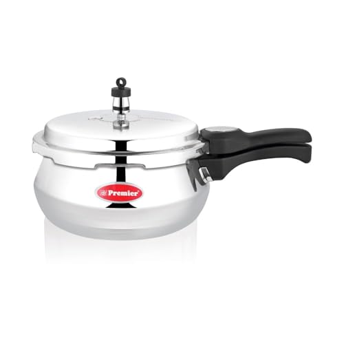 Image of Premier Aluminium Handi Pressure Cooker | Food Grade Aluminium | ISI Certified | Outer Lid | Extra Thick Base | Multiple Safety System | Gas Stove | 1.5 Litre