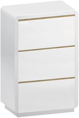 Prana Commode with 3 Drawers, Exchangeable Shadowlines, High Gloss, Modern Skandinavian Design