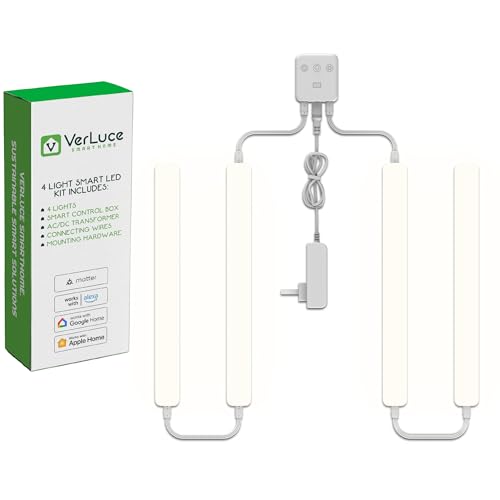 Image of 4 Bar Kit - Smart Under Cabinet Lighting - 12 inch x 360 Wide Angle Bars - 2700K-6500K - 95 CRI - LED - WWA - Works with Alexa, Google, Apple & More - Matter Certified - Plug-in