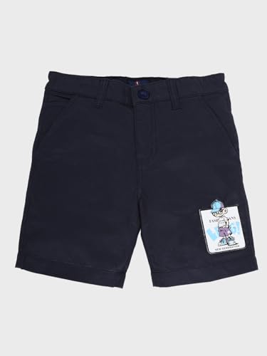 Image of KiddoPanti Boys Solid Cotton Woven Knee Length Formal Shorts