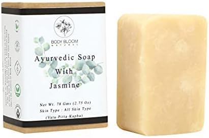Pure Ayurvedic Soap With Jasmine - 78 Gms | For All Skin Type, Luxury Handmade Soap | Cold Process Soap, 100% Biodegradable, Rain Forest Friendly, No Palm Oil