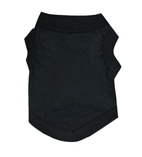 Alroman Dogs Shirts Puppy White Vest Clothing For Dogs Cats Vacation Shirt Male Female Dog Clothing House-Cats Summer Clothes Doggie Cotton Summer Shirt Small (Black, S (4.4~6.6Lbs)) #TOP8