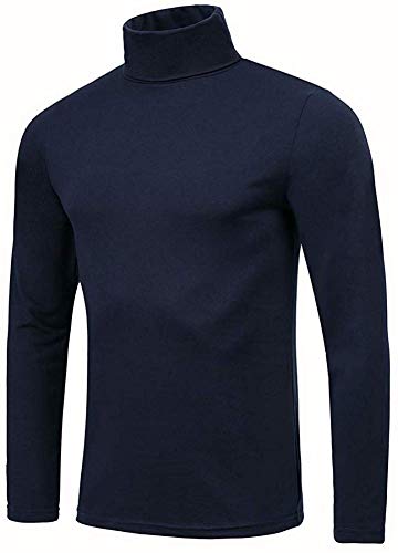 THWEI Mens Long Sleeve Turtleneck for Men Slim Fit Black Mock Turtleneck Pullover Sweater2