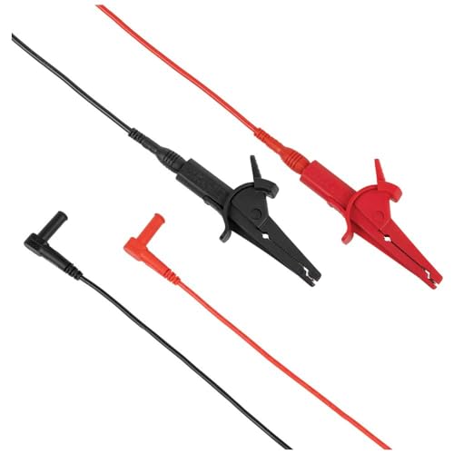 Klein Tools Heavy-Duty Alligator Clip Test Leads, 10-Foot, Black, CAT III 1000V / IV 600V