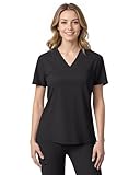 Eipnare Scrubs for Women, Stretchy V-Neck Scrubs Top with 2 Pockets and 4-Way Stretch Fabric, Slim Quick-Dry Anti Wrinkle Scrub Shirts Black