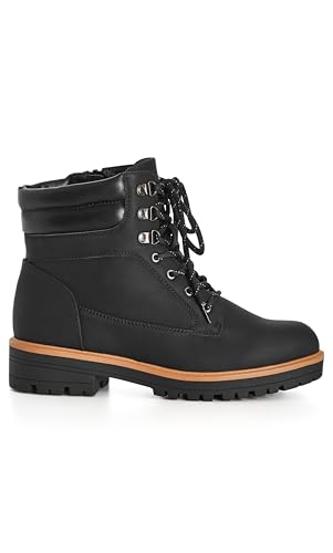 Avenue Cloudwalkers Bota feminina de trilha de ajuste largo Aviva no tornozelo, Preto, 12 Wide