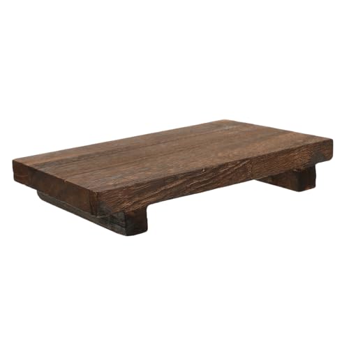Garneck Bandeja para Baño Rústica De Madera Grande Pedestal Elevador, Soporte Decorativo De Madera Natural para Jabón, Plantas y Objetos Pequeños, Adecuado para Encimera y Exhibición