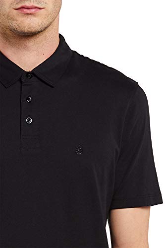 Volcom Wowzer Modern Fit Short Sleeve Polo Shirt, Men's, Black, S