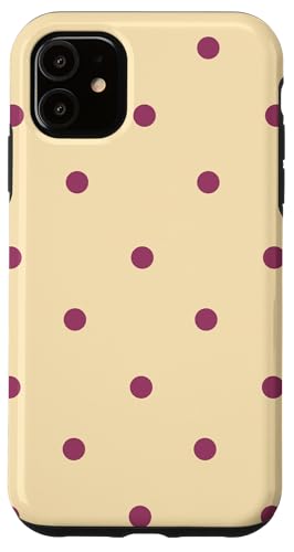 Pastel Yellow and Fuchsia Polka Dots Classic Polkadots Chic �X�}�z�P�[�X iPhone 11 �p