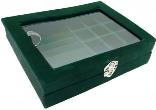 Miniatura 6 de Joyero organizador, caja de almacenamiento de joyería con tapa de vidrio transparente, caja de anillo de joyería de vidrio de terciopelo, estuche de