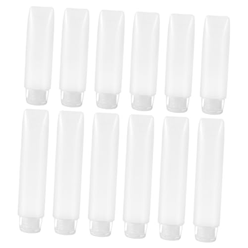 Yardenfun 12 Piezas Almacenamiento Cosmético de Viaje Portátiles para Lociones y Frascos Transparentes Prácticos y Reutilizables para Maquillaje y Cuidado Personal