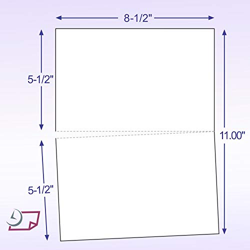 NextDayLabels - Letter Size White Perforated Blank Post Card Cardstock, 75lb Cover (203 gsm) 2 per Page, Cards Measure 8.5\" X 5.5\", Inkjet/Laser Compatible - 100 Sheets / 200 Cards