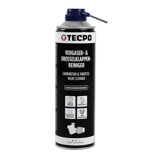 TECPO Vergaser- und Drosselklappenreiniger 500ml Lösemittel AGR Ventil Reiniger Carburetor Cleaner Einspritzdüsen Düsenreiniger Ansaugreiniger