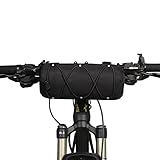 KOSIBATE Bike Handlebar Bag with Shoulder Strap, Mountain Road Bikes Bicycle Front Bag Frame Storage (Black)